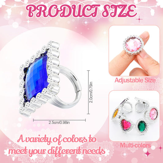 Shappy princess dress-up rings with vibrant colors for pretend games