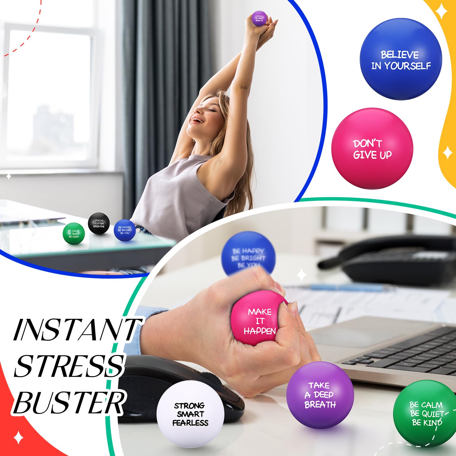 Shappy PU stress balls are durable, soft, and vividly colored.