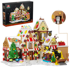 SHAREHB Christmas gingerbread factory with interactive motion for a festive display.