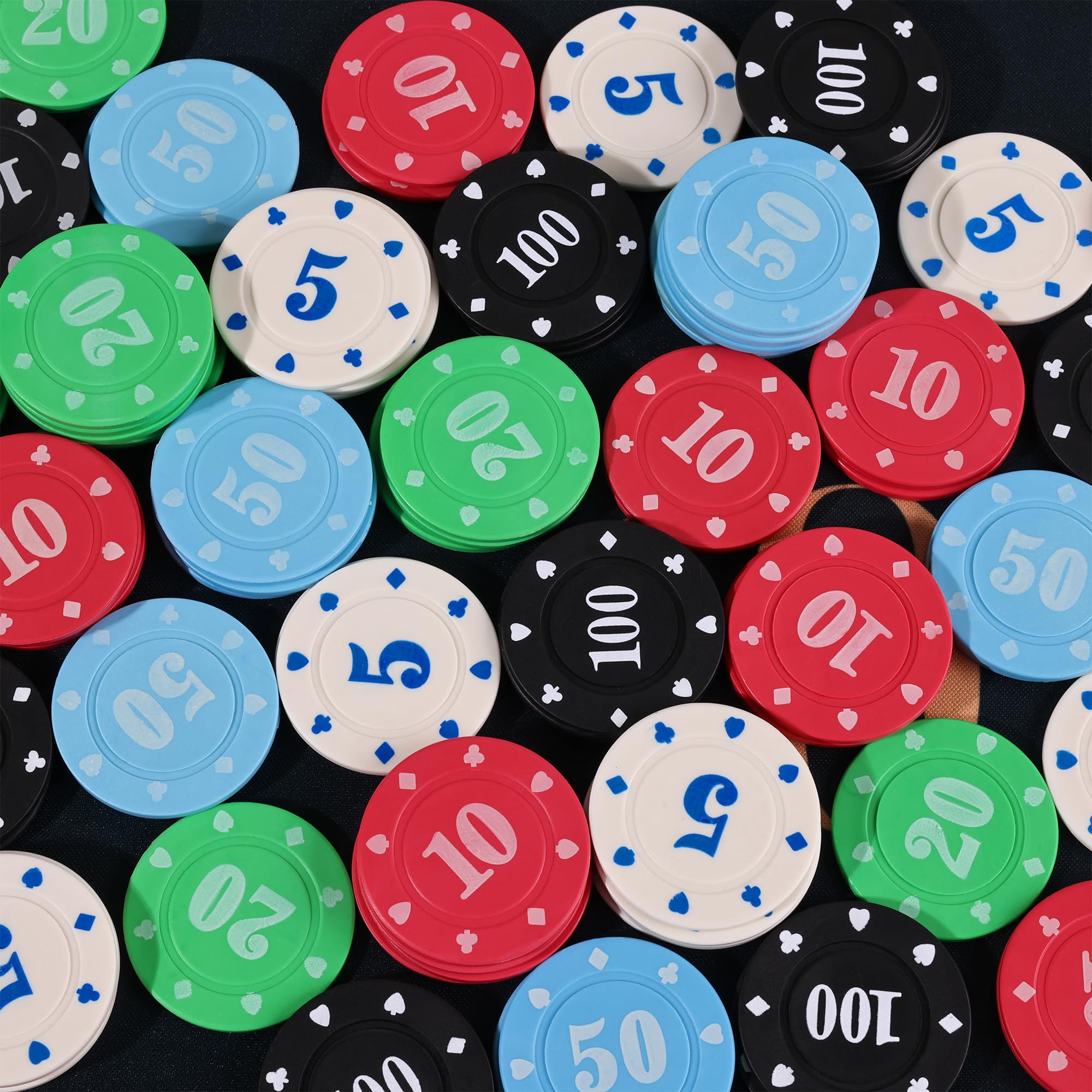 Sharkplay Texas Hold'em and Blackjack ready chip set for gameplay.