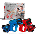 Sharper Image laser-tag blaster gun front in action for competitive play.