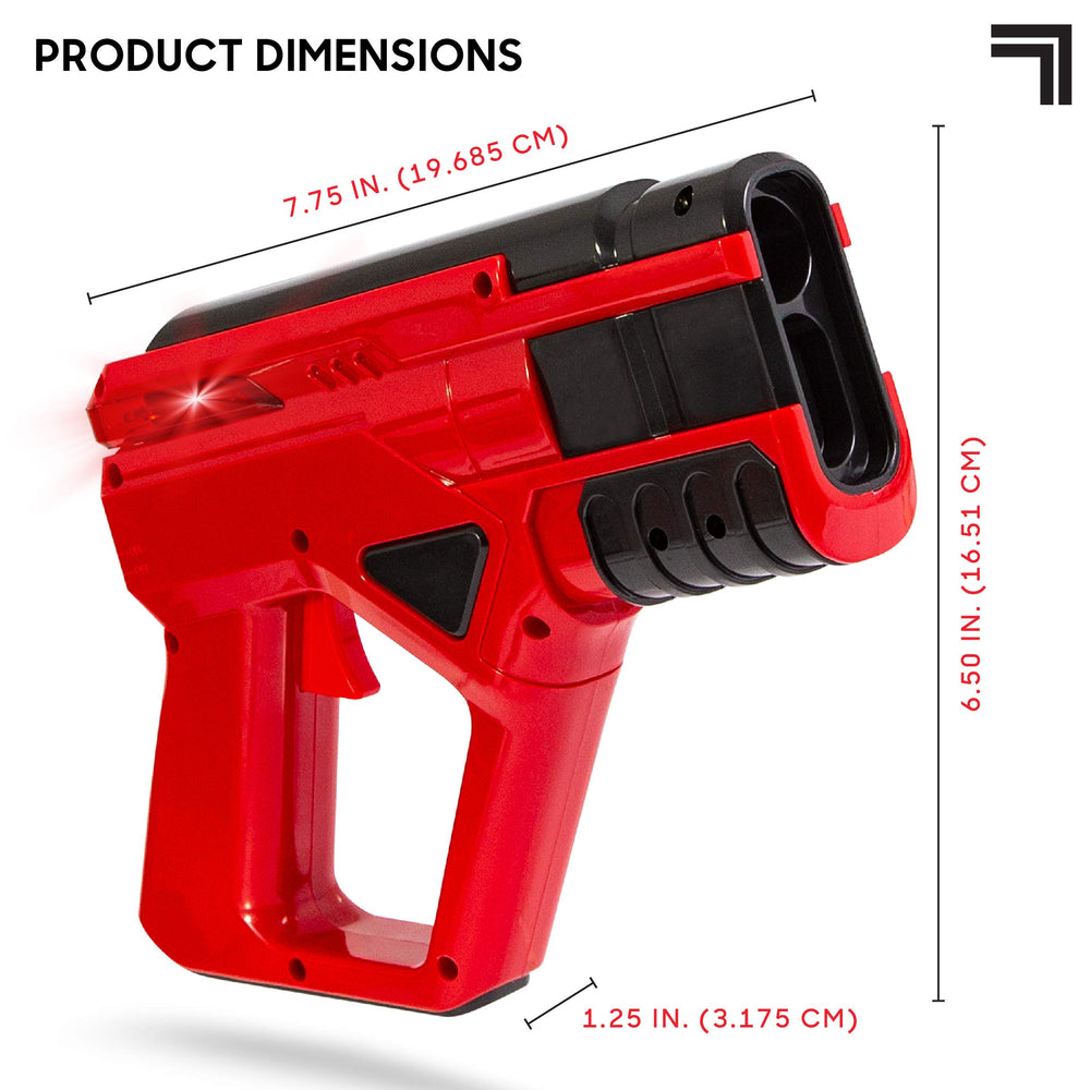 Sharper Image laser-tag gun with six rounds and easy reload design.