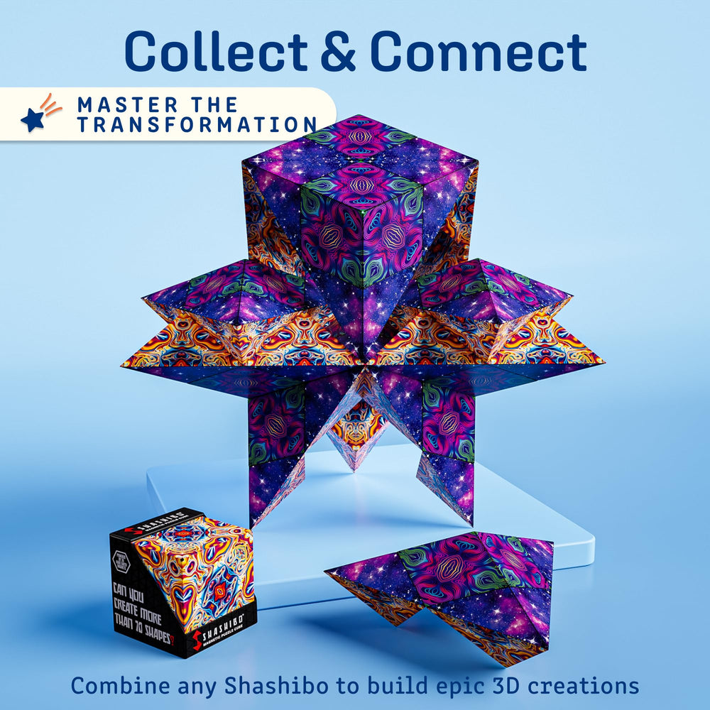 Shashibo colorful magnets visual engages eyes and hands for immersive play.