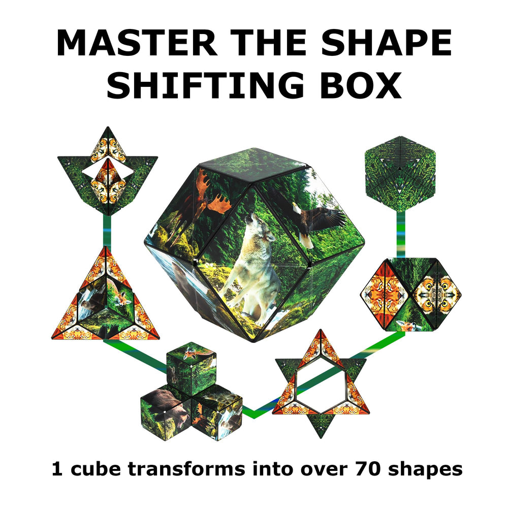 Shashibo compact travel toy for on-the-go focus and fun.