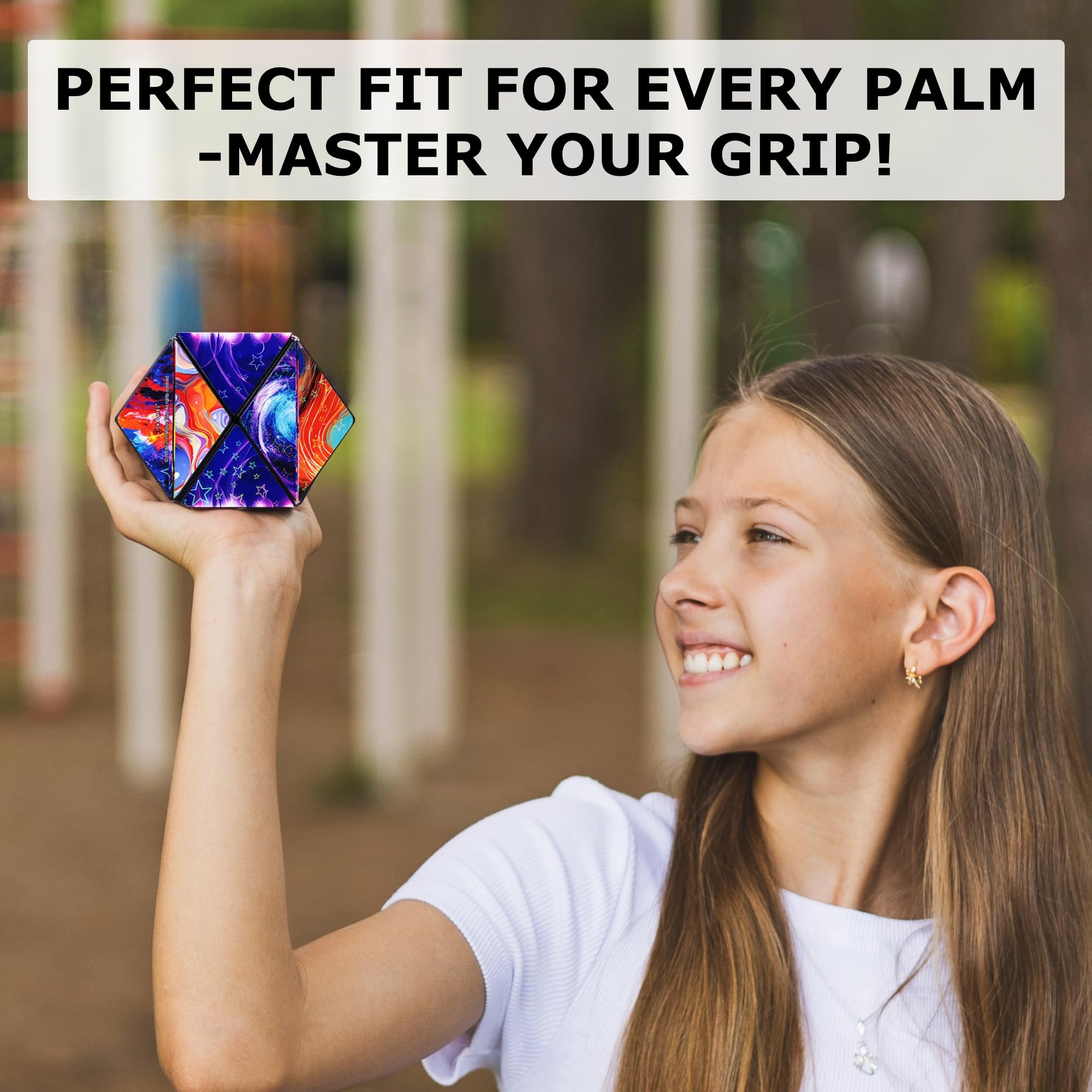 Shashibo Cosmos screen-free play supports calm focus and dexterity.
