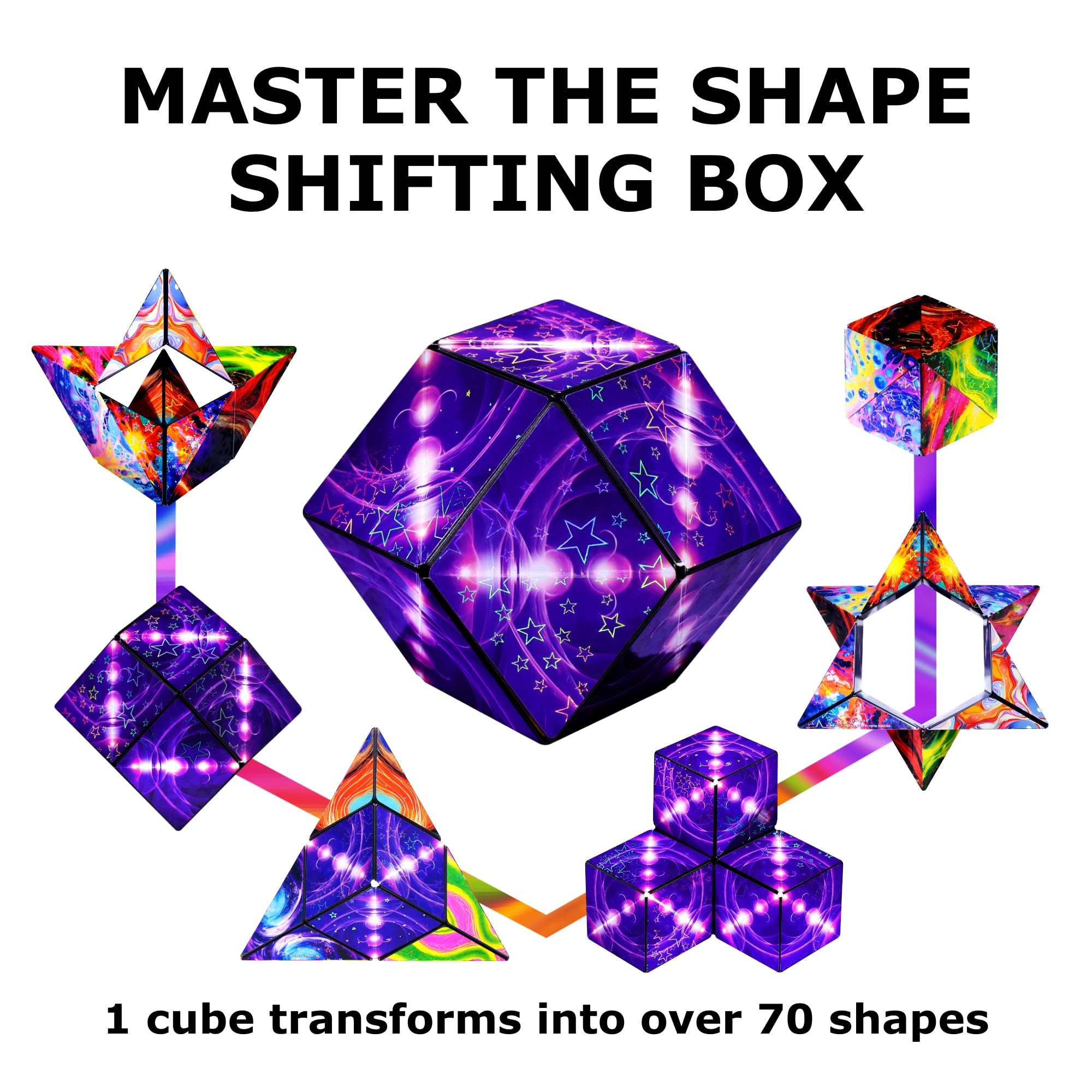 Shashibo Cosmos travel toy fits in a bag for quiet on-the-go focus.