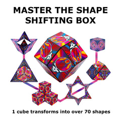Handheld Shashibo reveals vibrant artwork patterns for visual and tactile stimulation
