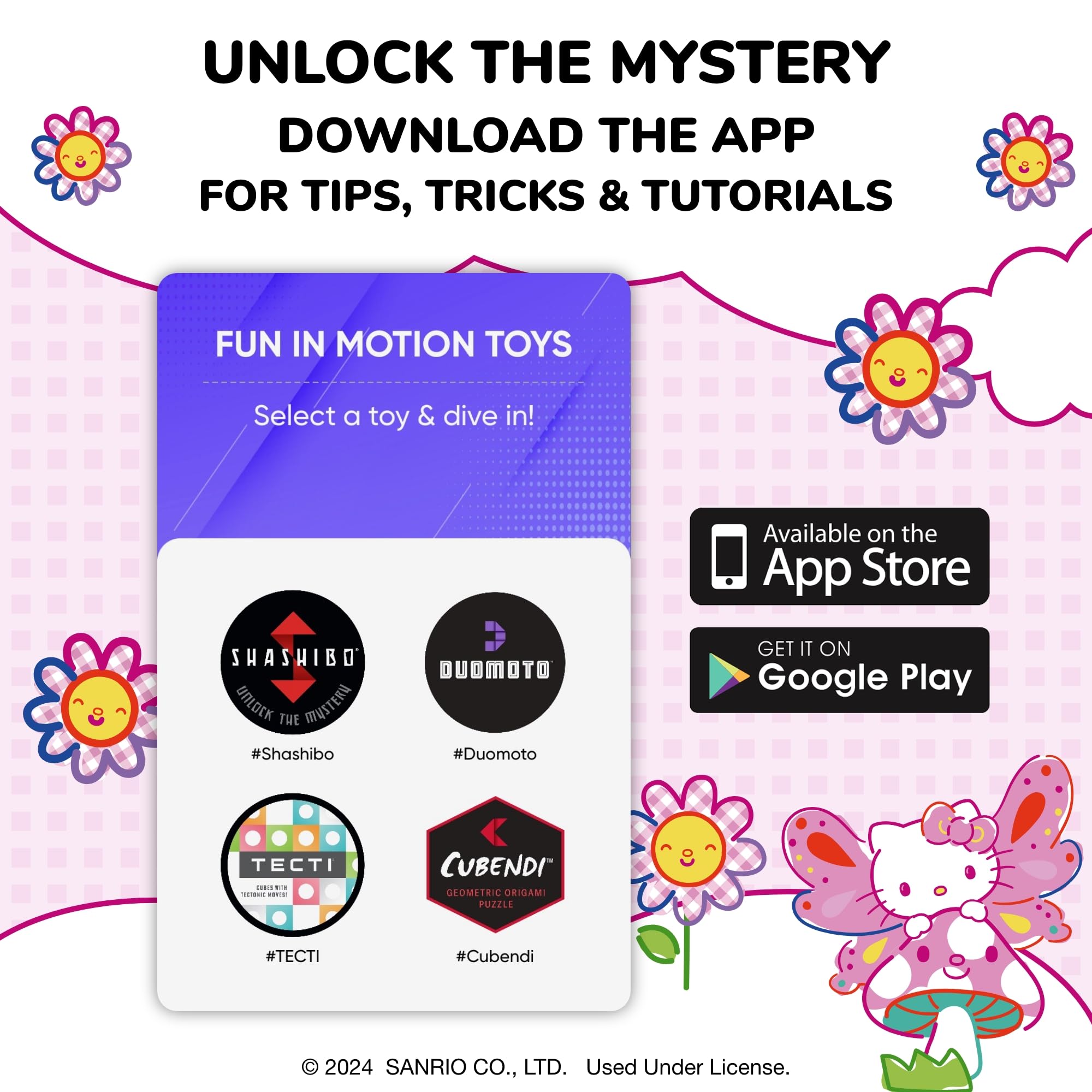 Shashibo Hello Kitty supports beginner to expert play for ages 8 plus.