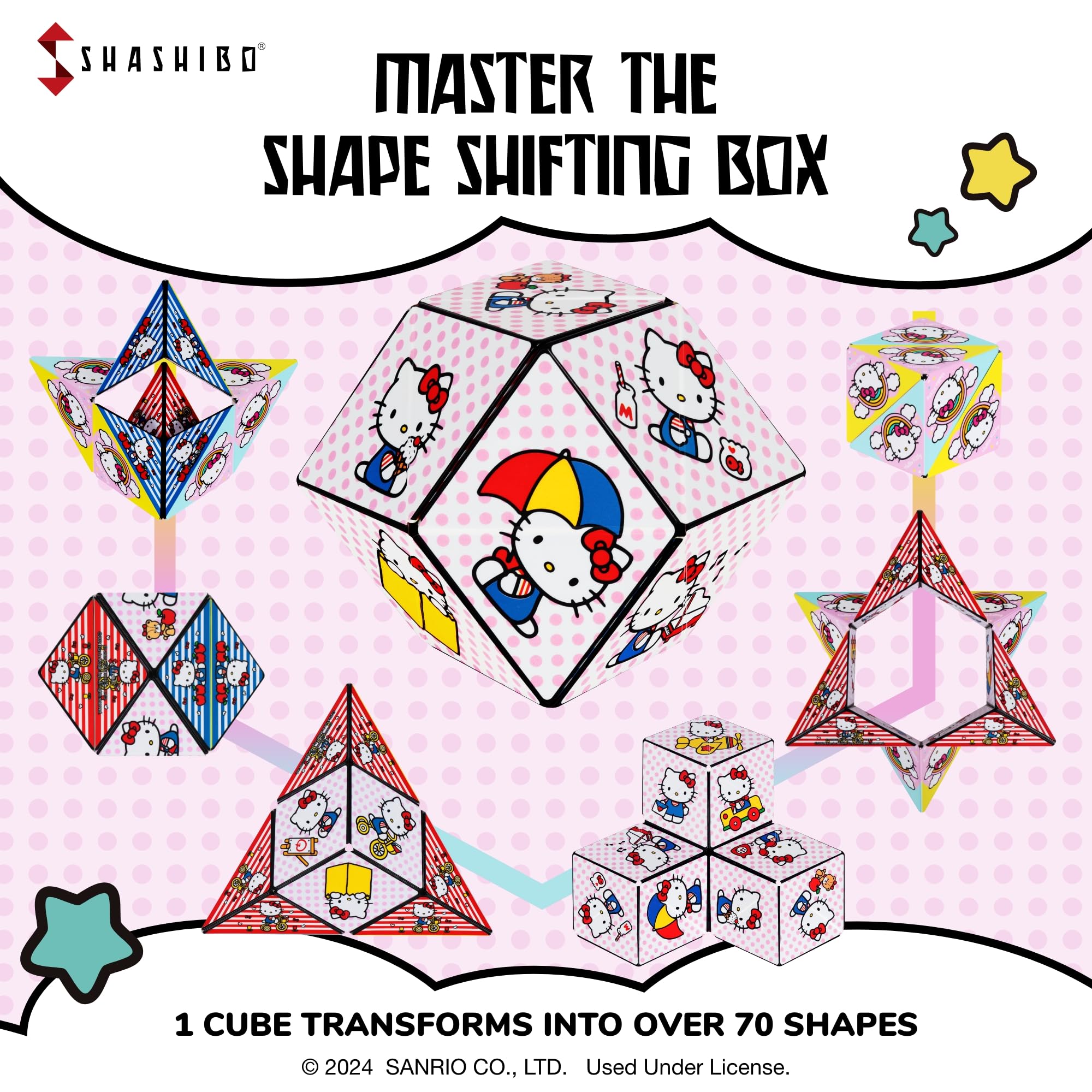 Shashibo Hello Kitty & Friends connect with other cubes to form larger artworks.