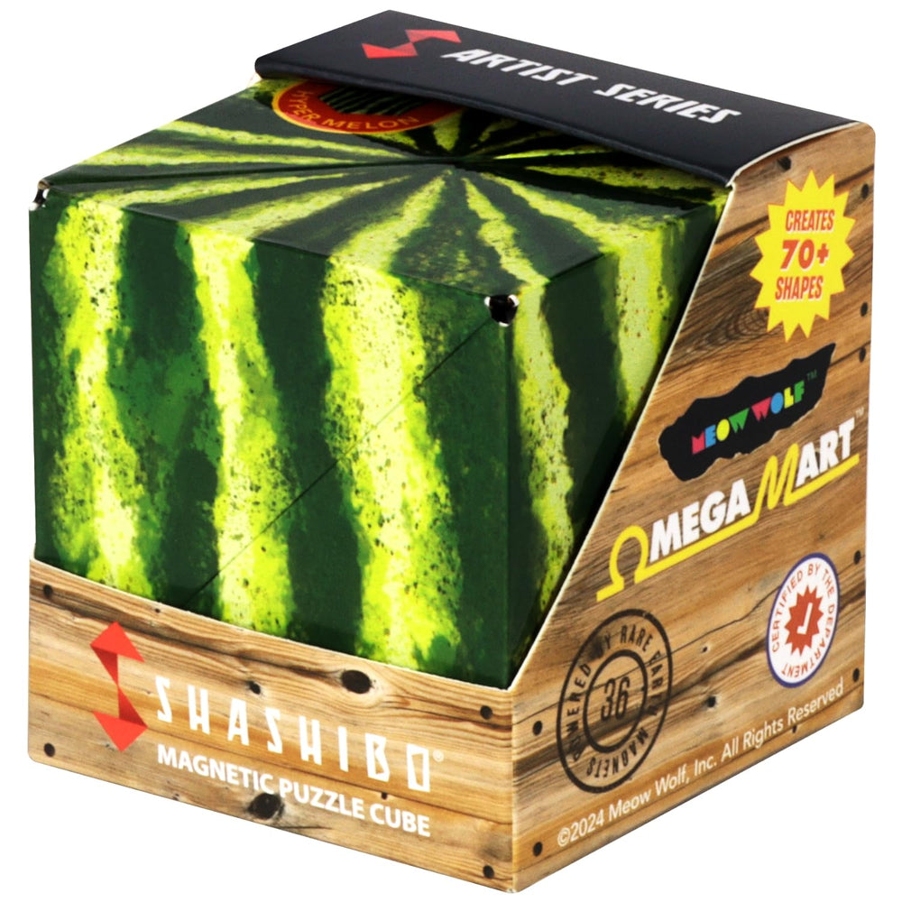 Shashibo Hyper Melon Shape Shifting Box in action showing hundreds of forms for focused, hands-on play