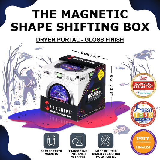 Shashibo magnetic cubes visual: connects to build larger sculptures and tactile exploration.