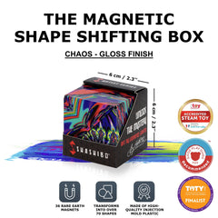 Shashibo magnetic cubes connected to build larger structures.
