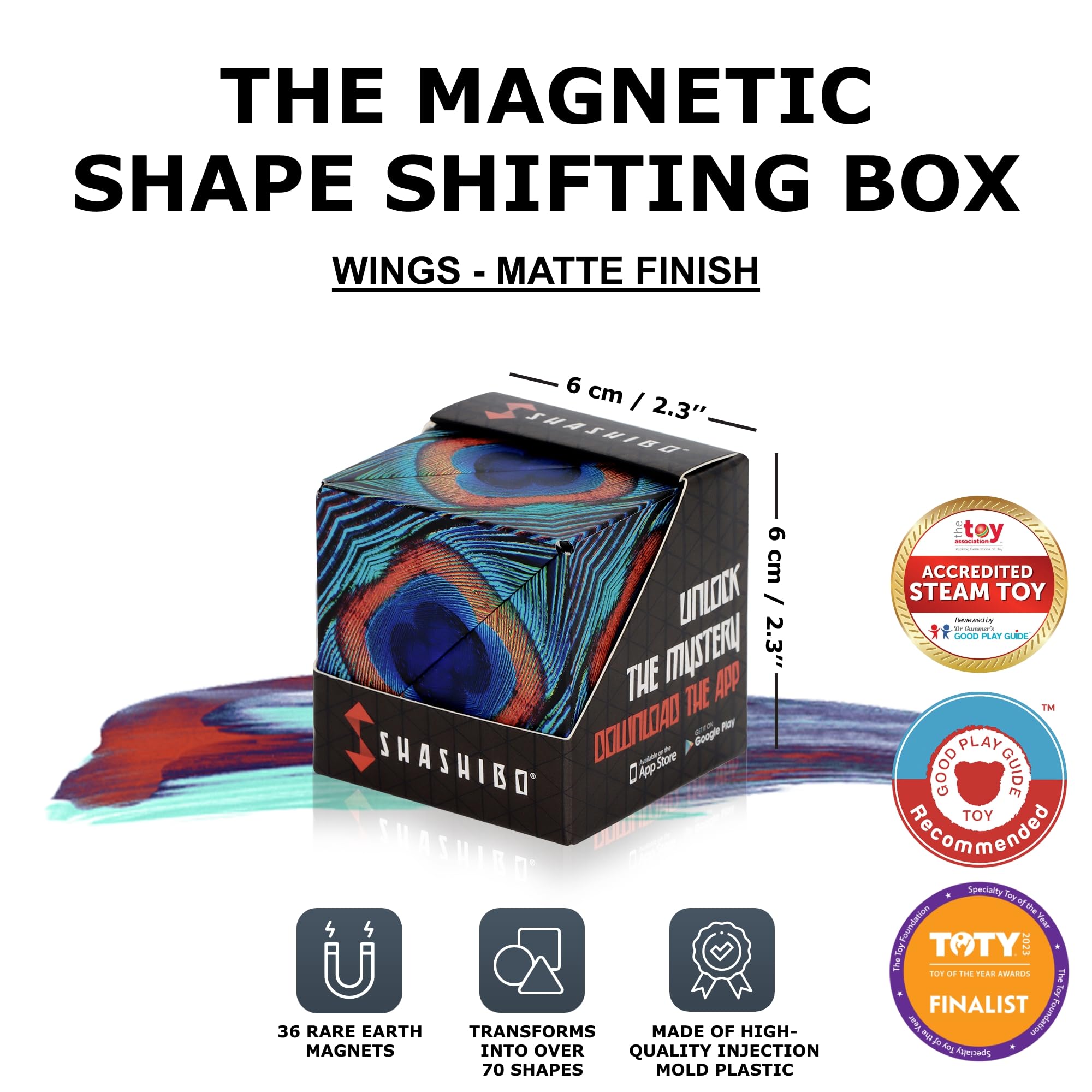 Shashibo magnets connected to form a larger sculpture for creative exploration.