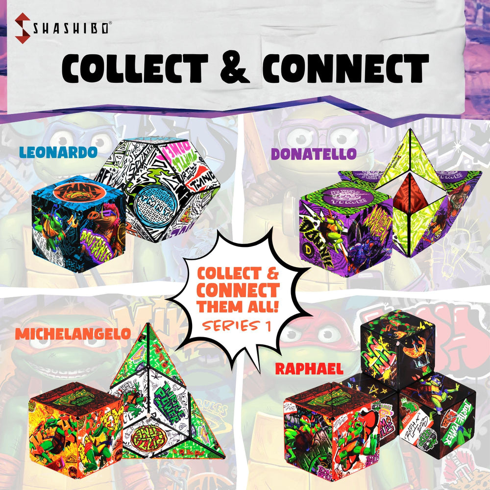 Shashibo Mikey turtle artwork patterns highlighting TMNT aesthetic
