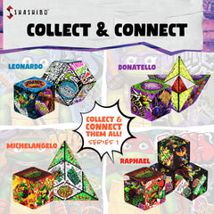 Shashibo Mikey turtle artwork patterns highlighting TMNT aesthetic