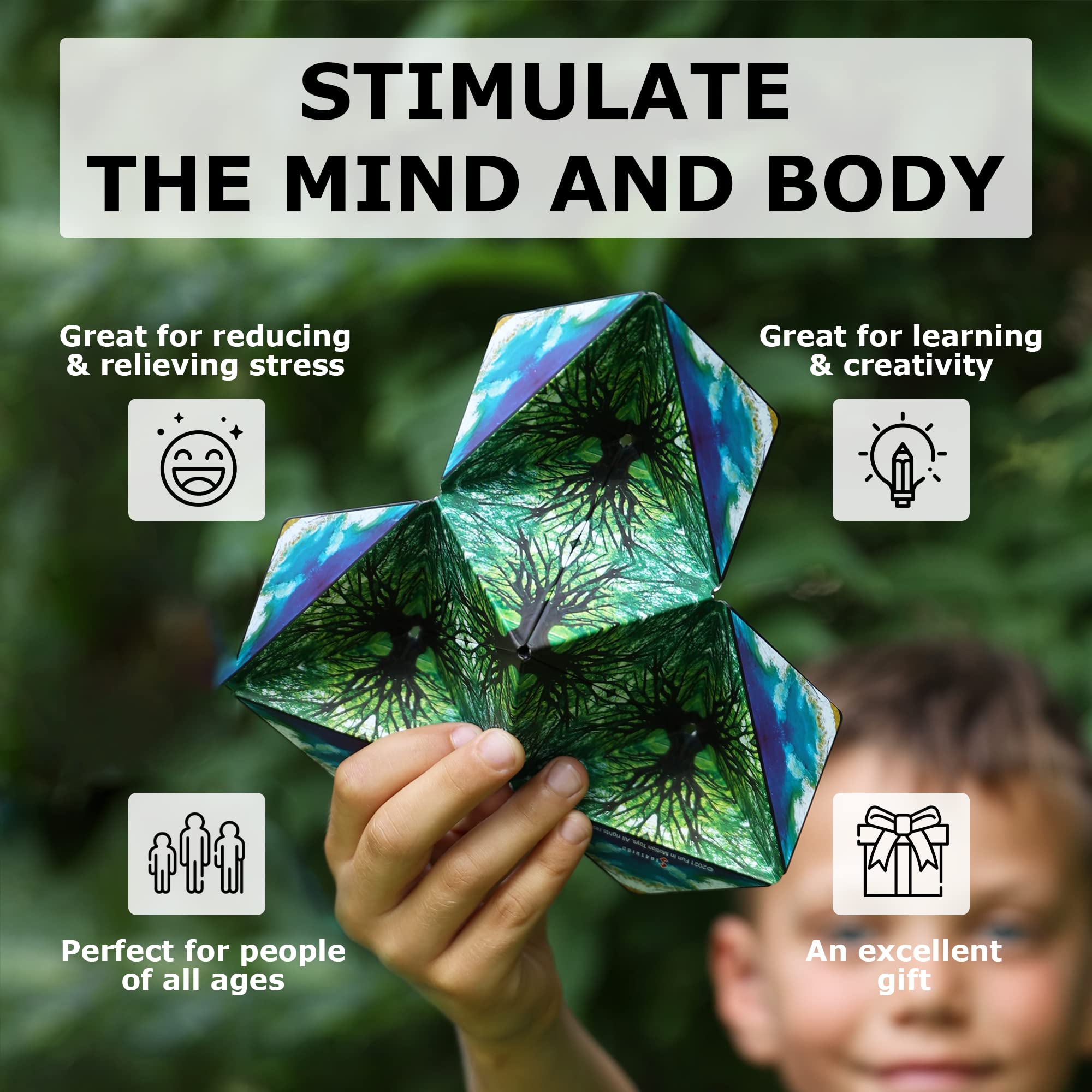 Shashibo multiple cubes connected into larger structures