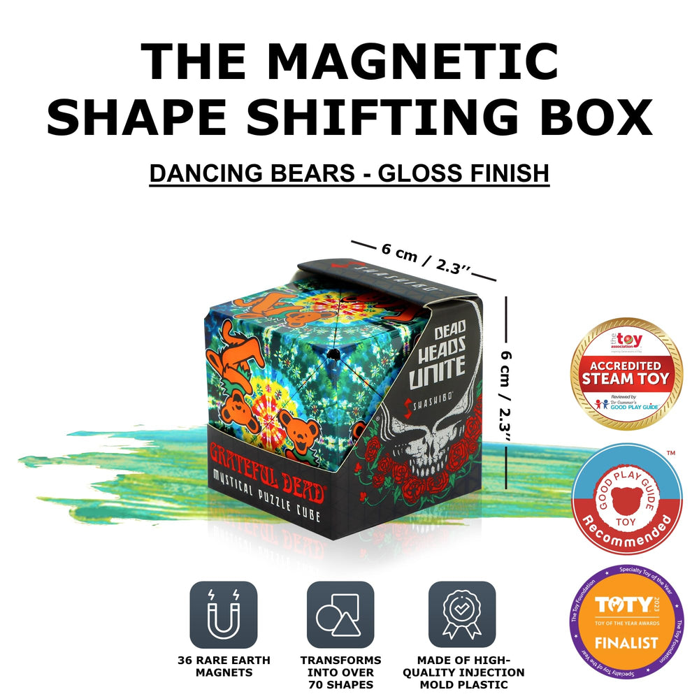 Shashibo offers 100+ shapes for creative play and stress-relieving desk fun.