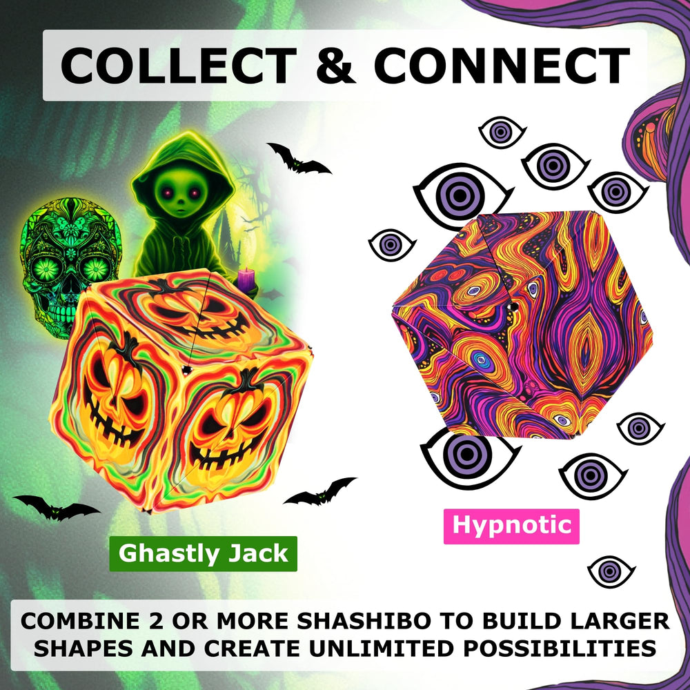 Shashibo artworks rotate through four unique patterns for varied visuals.