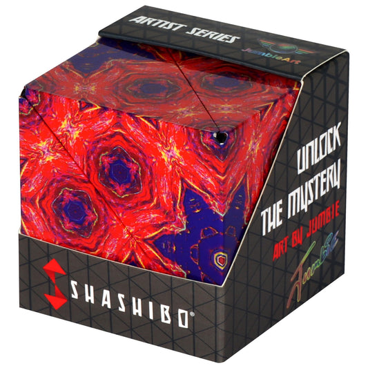 Shashibo Shape Shifting Box showing 100 shapes for creative play