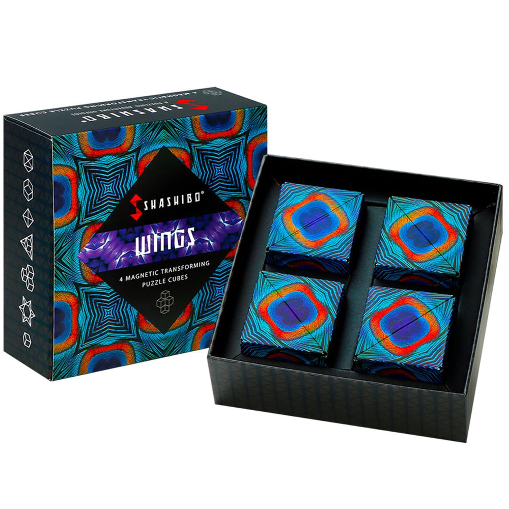 Shashibo shape shifting box in gift box, ideal for focus and stress relief.