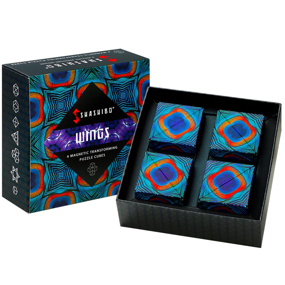 Shashibo shape shifting box in gift box, ideal for focus and stress relief.
