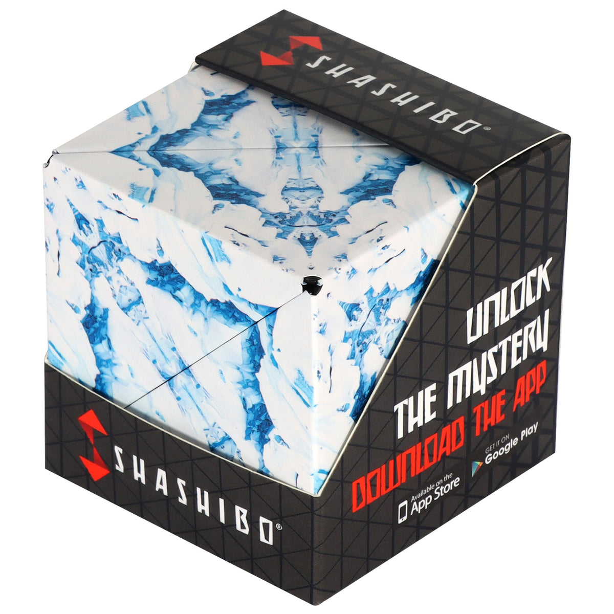 Shashibo shape-shifting box with magnets for endless transformations and tactile engagement.