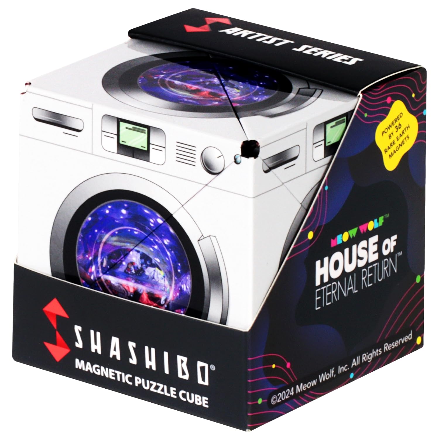 Shashibo Shape Shifting Box visual: transforms into shapes for creative play and focus.