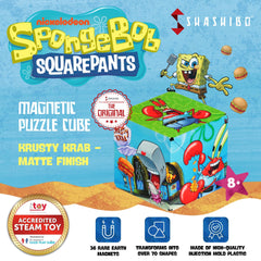 Close-up of Shashibo SpongeBob patterns highlighting underwater artwork