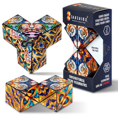 Shashibo Squared transforming box showing shape shifts for focused tactile play