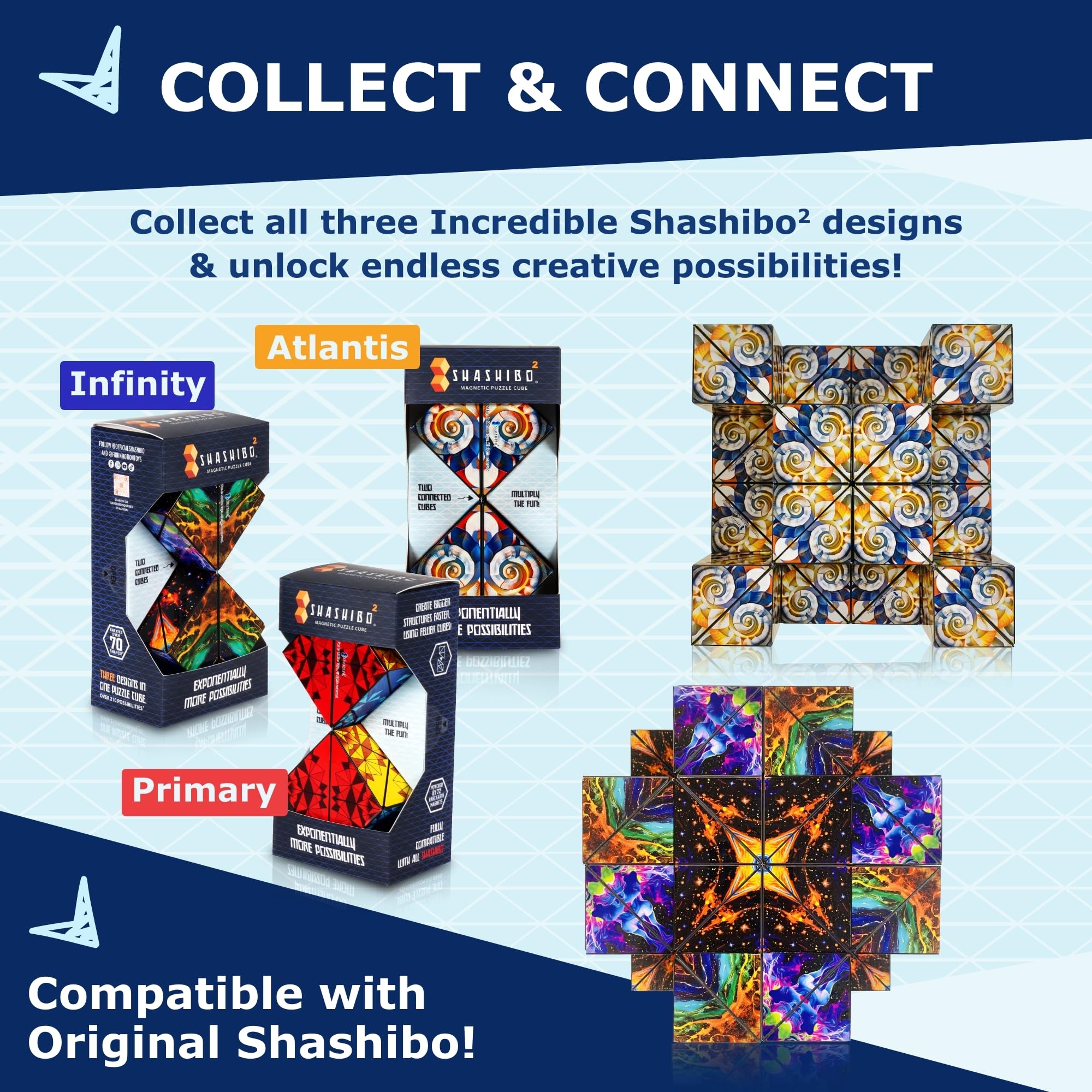 Shashibo Squared included instruction and QR guides to learn new shapes