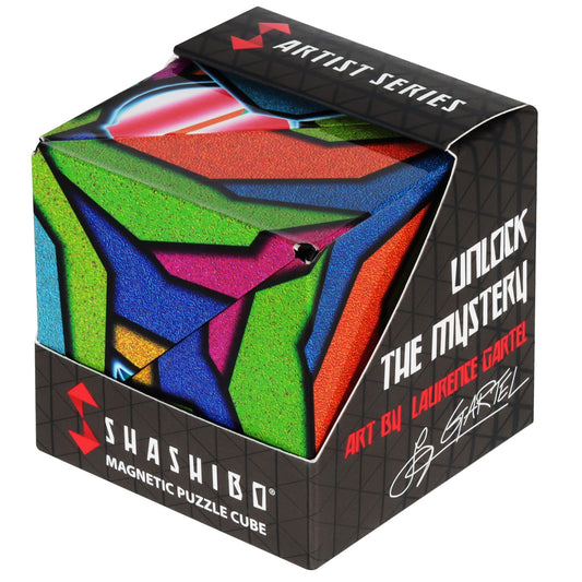 Shashibo Stained Glass Box closed for compact travel and focus