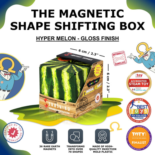 Shashibo strong magnetic system connected to form larger structures and sculptures