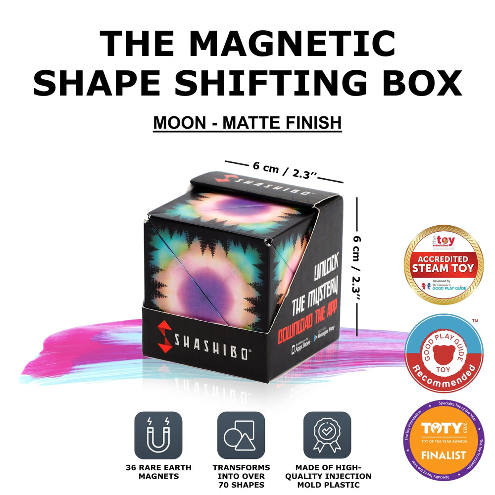 Shashibo transforming into over 100 shapes for creative exploration.