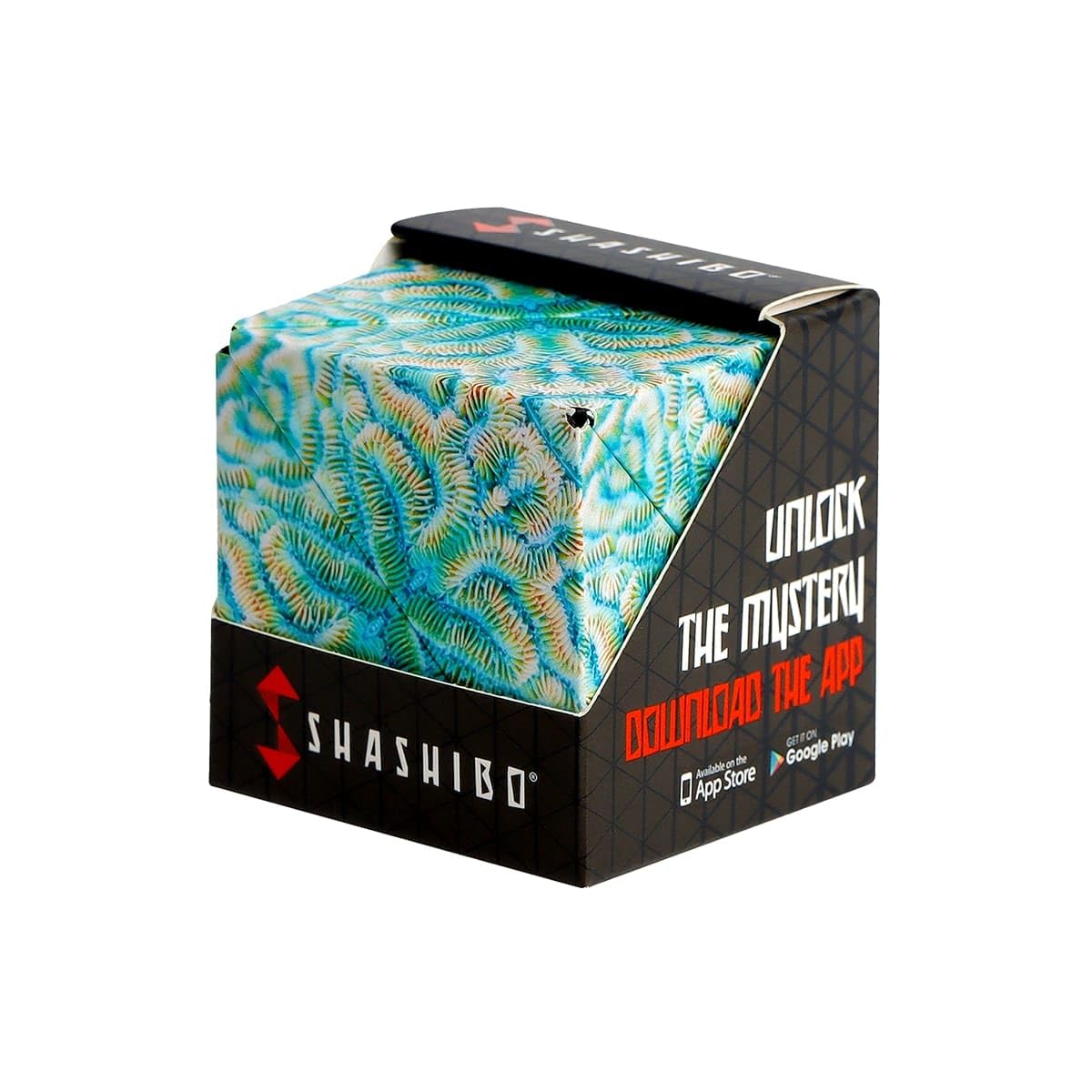 Shashibo Undersea shape shifting box displaying many configurations for focused play.