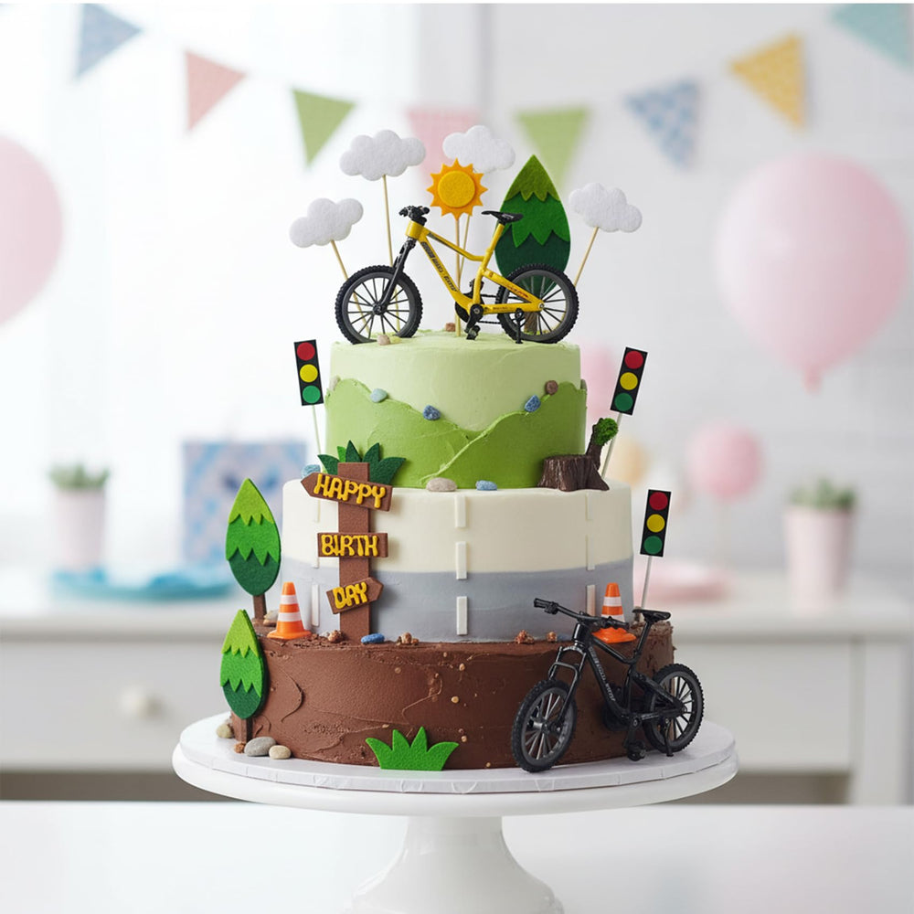She Said Okurrr traffic lights cake toppers bring colorful street vibes to cakes.