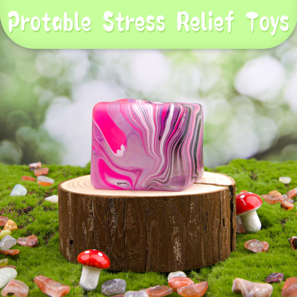Sheenice stress cube dual relief for squeezing and fidgeting at work.