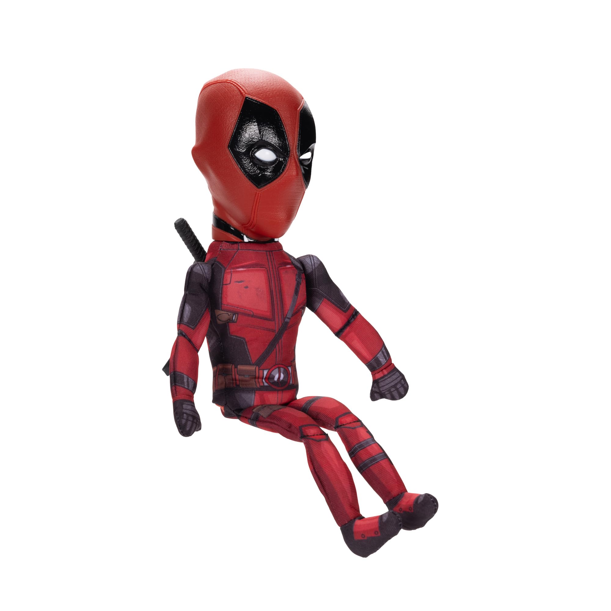 Expression close-up of Deadpool's mischievous face adds character to display