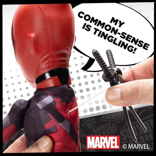 Deadpool shelf talker displayed on a shelf for fan display