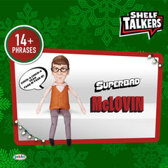Voice script and lines from McLovin plush on display