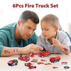 Shellvcase fire-truck rescue-helicopter adds aerial rescue play.