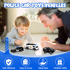 Shellvcase diecast police cars show realistic details for tactile exploration.