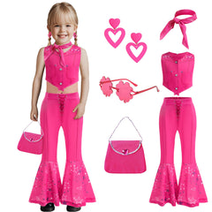 SHELOVESIT Girls Movie Doll Costume with rose vest for a chic western vibe