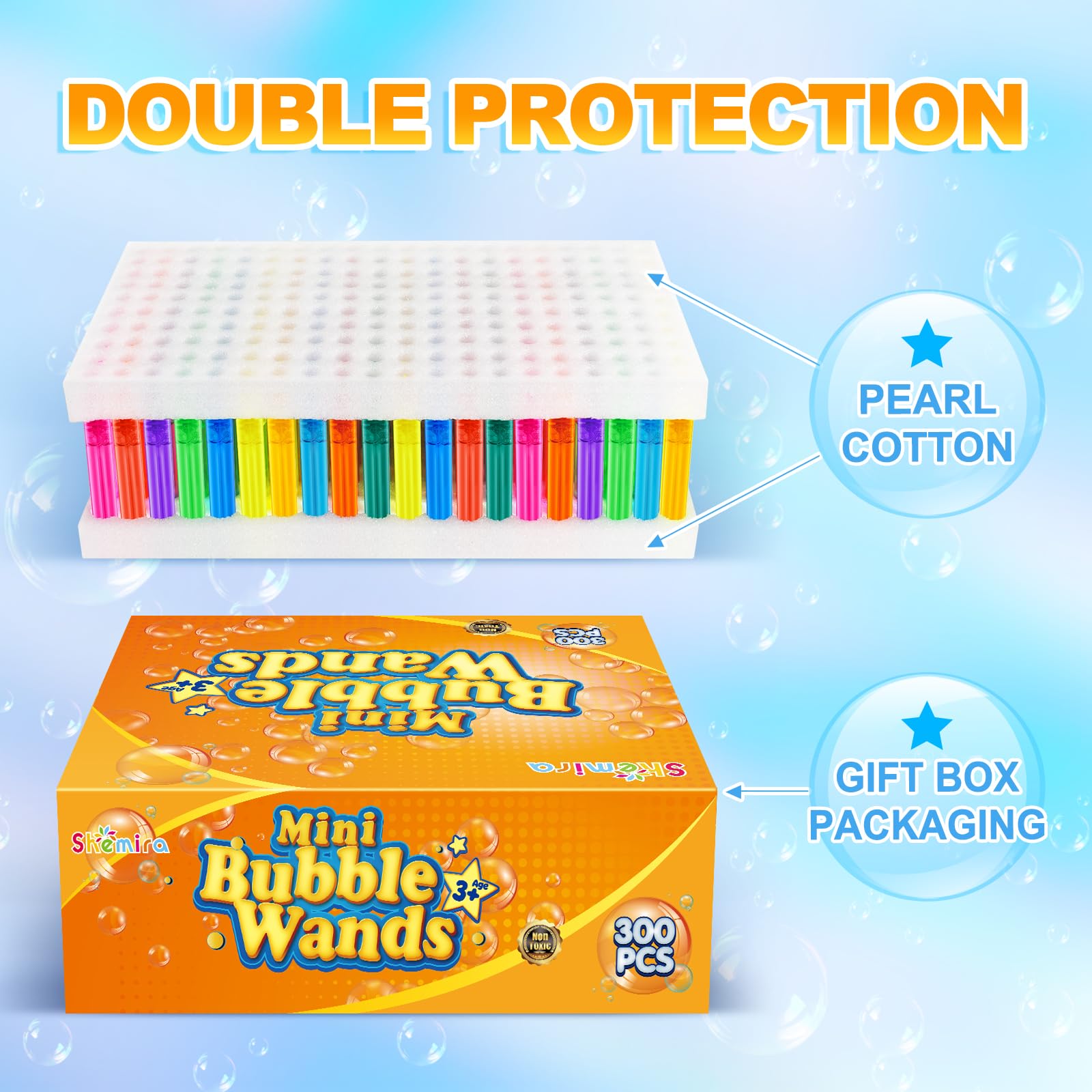 Shemira bubble wands for summer activities, ideal for indoor and outdoor play.