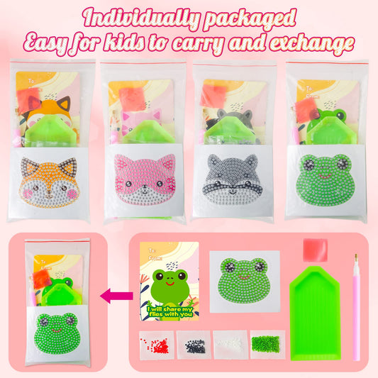 Shemira DIY diamond painting sticker kit included with each card.