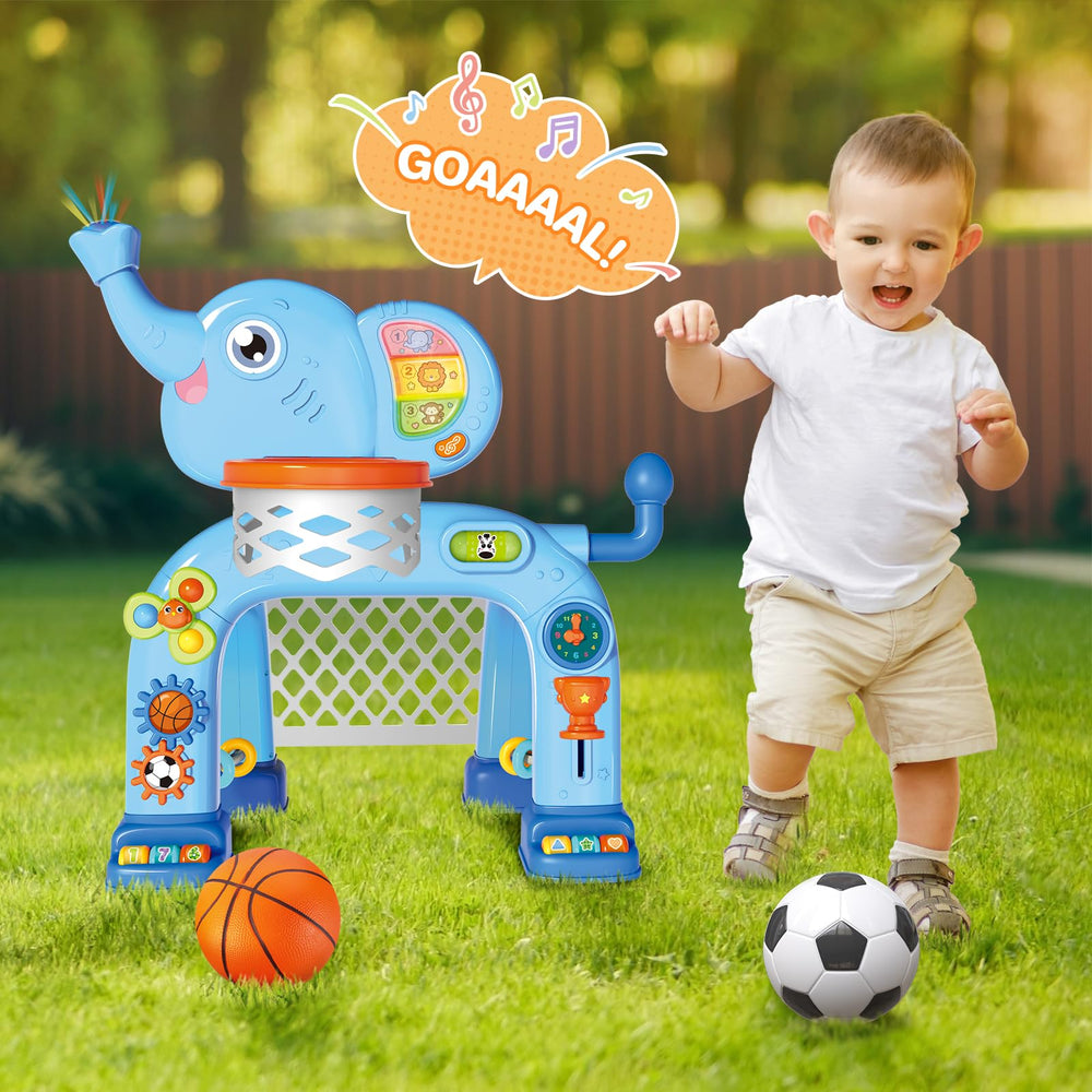 Shemira combined football and basketball setup supports cooperative play