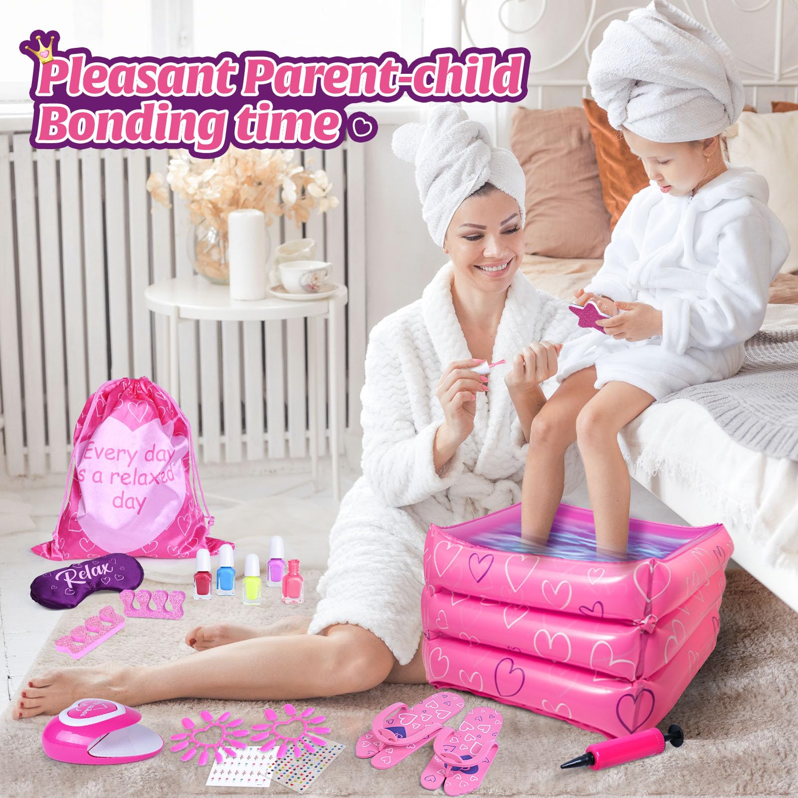 Shemira gift set inflatable tub image suggests relaxing at-home foot soak
