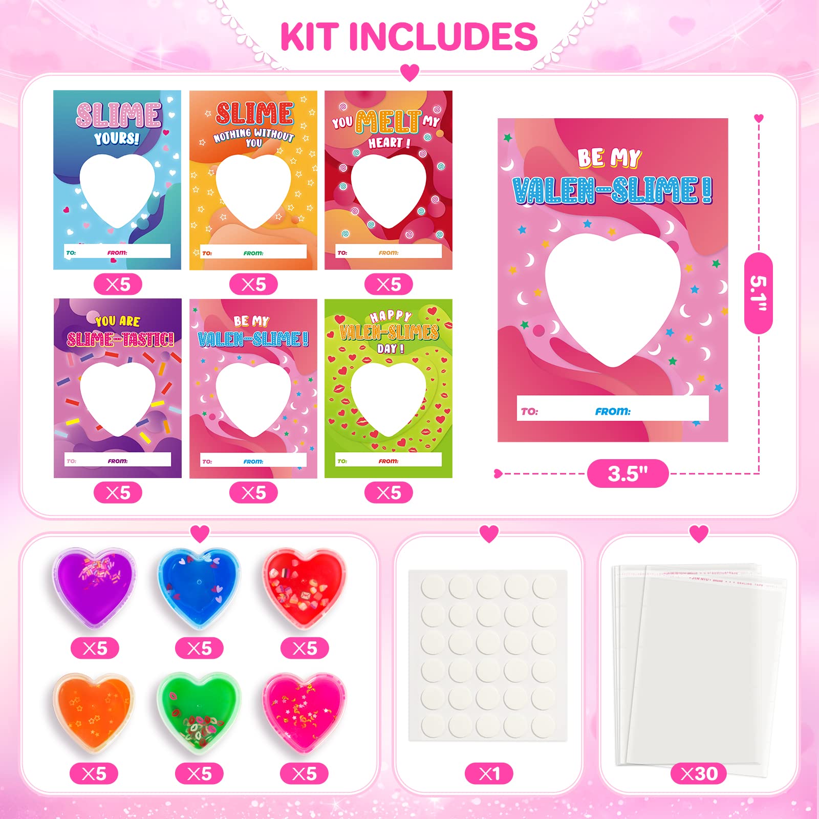 Shemira heart-shaped slime with confetti adds color and fun for kids.