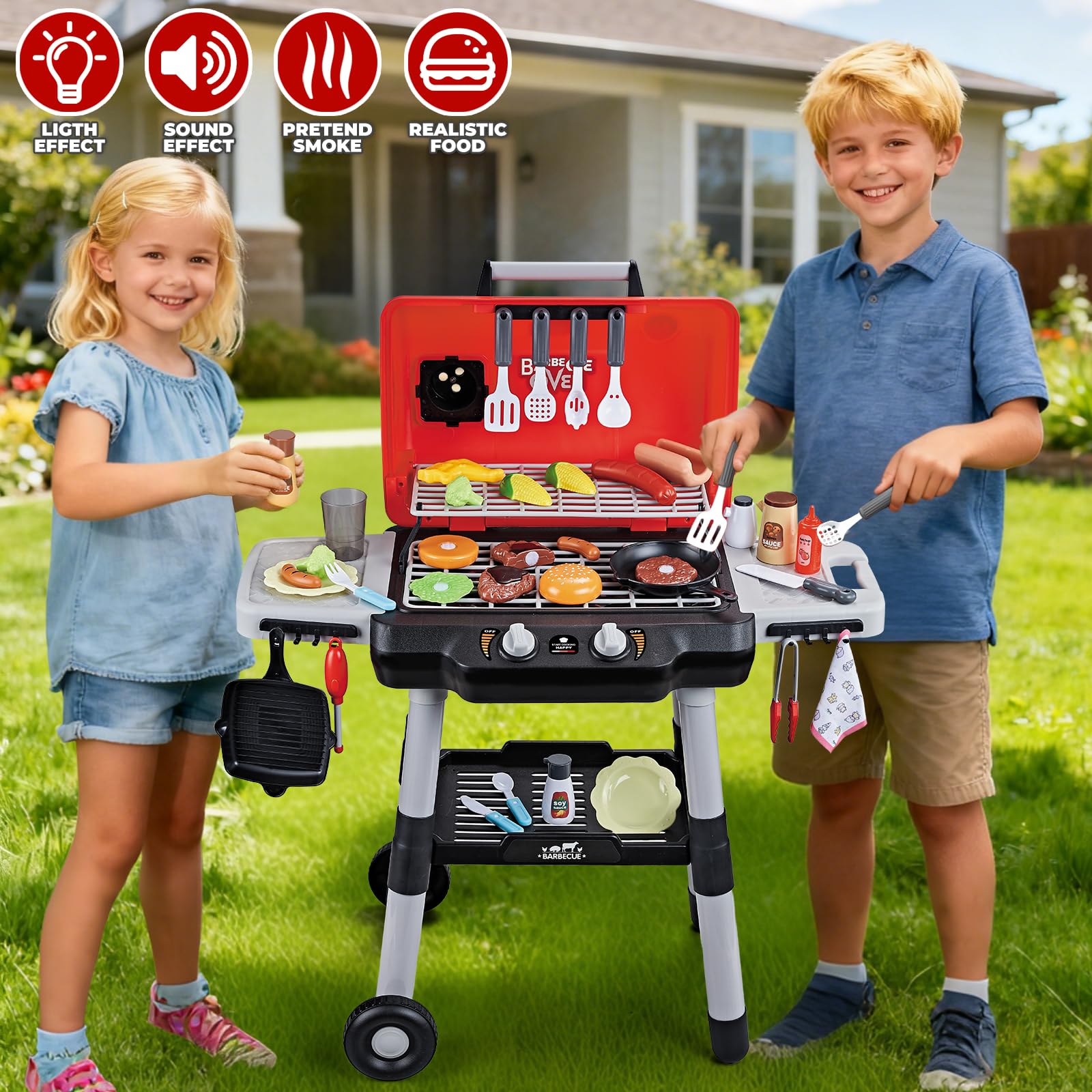 Shemira kids grill side tables extend workspace for food prep