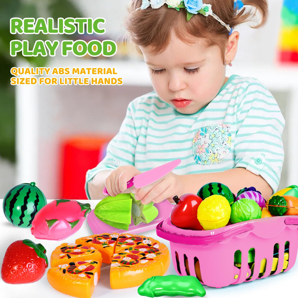 Shemira kitchen knives and cutting boards provide safe pretend cooking exploration for toddlers