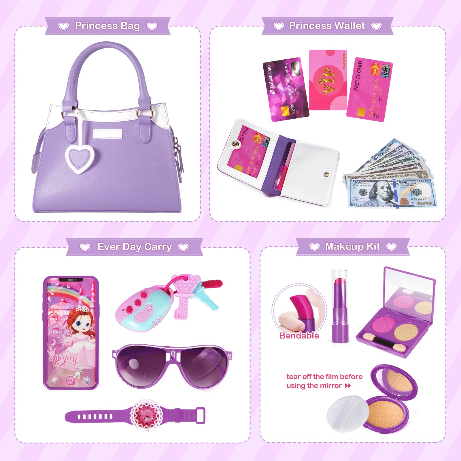 Shemira purse with sunglasses and watch for complete dress-up play